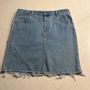 Denim knee length skirt
